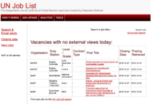 国連のほぼ全組織を網羅した求人採用情報サイトを見つけたので使ってみた
